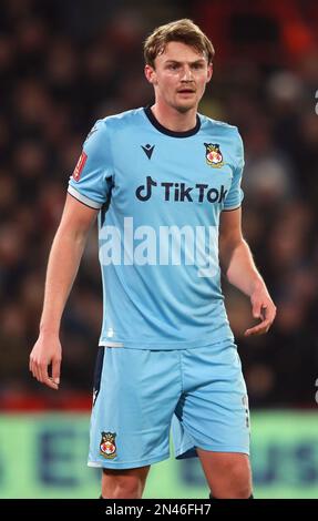 Sheffield, Angleterre, le 7th février 2023. Sam Dalby de Wrexham pendant le match de la coupe FA à Bramall Lane, Sheffield. Le crédit photo devrait se lire: Simon Bellis / Sportimage Banque D'Images