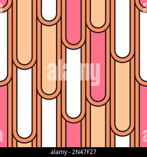 Arrière-plan abstrait Art Deco sans couture avec motif rose orange Illustration de Vecteur