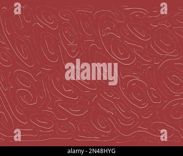 Arrière-plan abstrait. Lignes blanches sur une surface rouge Banque D'Images