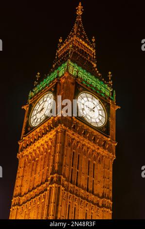 La page officielle Big Ben pour le Parlement britannique. Banque D'Images