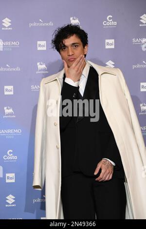 San Remo, Italie. 08th févr. 2023. Sanremo, 73rd Festival de la chanson italienne, Photocall Tananai crédit: Agence de photo indépendante/Alamy Live News Banque D'Images