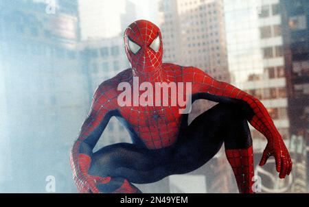 Spider-Man Spiderman Tobey Maguire Directeur - Sam Raimi juin 2002 FP Spider-Man 03 Banque D'Images