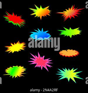 Bonjour été festival discours pop art star bulle lumineuse bande dessinée arrière-plans décoratifs web design illustration vectorielle Illustration de Vecteur