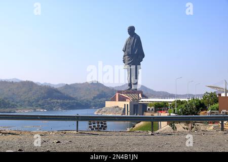 Statue de l'unité vue aérienne prise à Narmada, Gujarat en Inde Banque D'Images