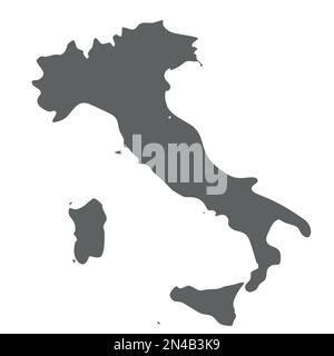 Italie - carte des silhouettes gris lisse de la zone de pays. Illustration simple à vecteur plat. Illustration de Vecteur