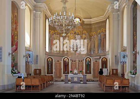 L'intérieur de l'ancienne rue catholique romaine Église Anne à Lviv en Ukraine Banque D'Images