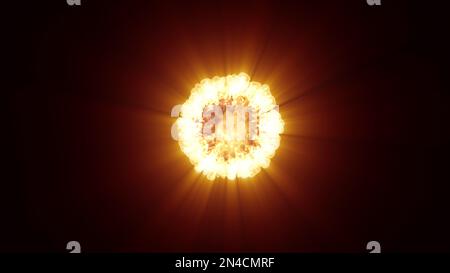 3D rendu d'une série d'ondes de choc spectaculaires provenant d'une explosion isolée sur fond noir. Vue de dessus de la fumée abstraite et de l'énergie wav Banque D'Images