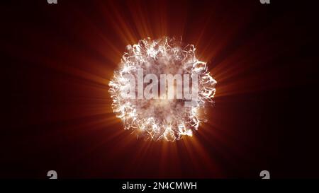 3D rendu d'une série d'ondes de choc spectaculaires provenant d'une explosion isolée sur fond noir. Vue de dessus de la fumée abstraite et de l'énergie wav Banque D'Images