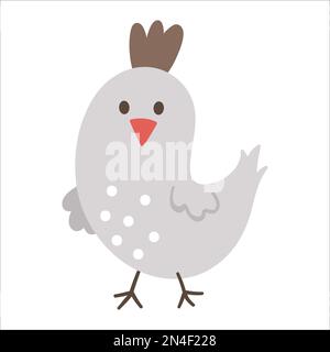 Icône représentant un oiseau gris vectoriel isolée sur fond blanc. Symbole traditionnel du ressort et élément de conception. Adorable animal avec tuft brun pour enfants Illustration de Vecteur