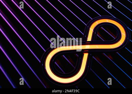 Un symbole infini composé d'un arrière-plan de studio violet isolé - illustration 3D Banque D'Images