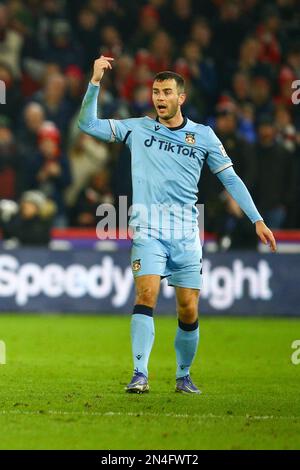 Bramall Lane, Sheffield, Angleterre - 7th février 2023 Harry Lennon (26) de Wrexham - pendant le match Sheffield United v Wrexham, Emirates FA Cup, 2022/23, Bramall Lane, Sheffield, Angleterre - 7th février 2023 crédit : Arthur Haigh/WhiteRosePhotos/Alay Live News Banque D'Images