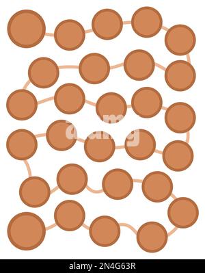 Modèle de jeu de société vectoriel. Jeu de société blanc marron isolé sur fond blanc. Activité pédagogique imprimable préscolaire ou échantillon de feuille de travail. Lecture Illustration de Vecteur