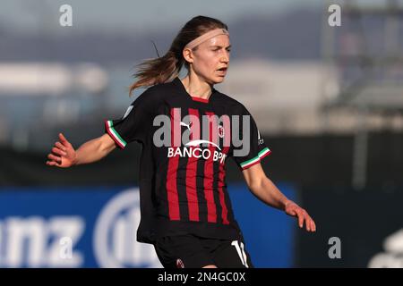 Vinovo, Italie, 4th février 2023. Kamila Dubcova de l'AC Milan pendant le match série A Femminile au Centre de formation de Juventus, Turin. Le crédit photo devrait se lire: Jonathan Moscrop / Sportimage Banque D'Images