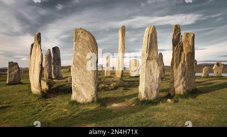 Une belle photo des pierres historiques callanish debout sur l'île de Lewis, en Écosse, au Royaume-Uni Banque D'Images