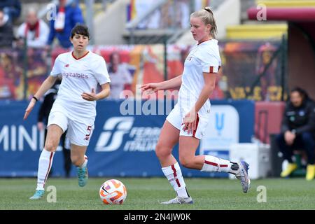 Rome, Latium. 08th févr. 2023. Zara Kramzar d'AS Roma pendant le match de coupe femmes Italie entre LES FEMMES ROMS-femmes Pomigliano au stade de Tre Fontane à Rome, Italie, 08 février 2023 (photo de crédit AllShotLive/Sipa USA) crédit: SIPA USA/Alamy Live News Banque D'Images