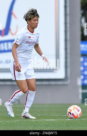 Rome, Latium. 08th févr. 2023. Moeka Minami d'AS Roma pendant le match de coupe femmes Italie entre LES FEMMES ROMS-femmes Pomigliano au stade de Tre Fontane à Rome, Italie, 08 février 2023 (photo de crédit AllShotLive/Sipa USA) crédit: SIPA USA/Alamy Live News Banque D'Images