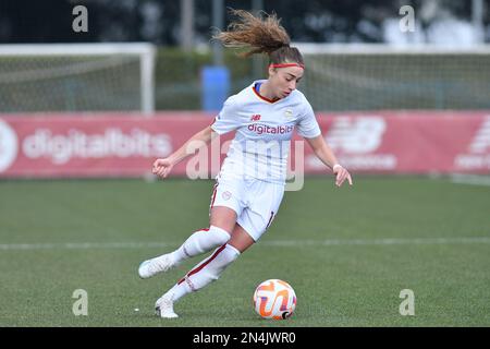 Rome, Latium. 08th févr. 2023. Benedetta Glionna d'AS Roma pendant le match de coupe femmes Italie entre LES FEMMES ROMS-femmes Pomigliano au stade de Tre Fontane à Rome, Italie, 08 février 2023 (photo de crédit AllShotLive/Sipa USA) crédit: SIPA USA/Alamy Live News Banque D'Images