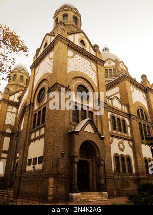 Synagogue Novi Sad en hiver, rue Jevrejska, Novi Sad, Voïvodine, Serbie Banque D'Images