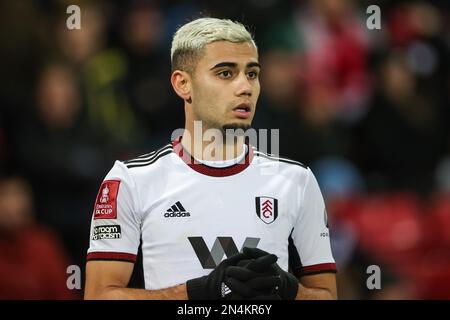 Andreas Pereira #18 de Fulham lors de la coupe Emirates FA quatrième tour replay match Sunderland vs Fulham au stade de Light, Sunderland, Royaume-Uni, 8th février 2023 (photo de Mark Cosgrove/News Images) Banque D'Images