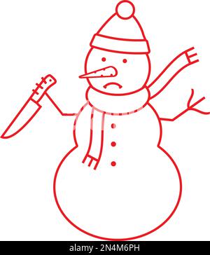 Bonhomme de neige en colère. Illustration vectorielle. Illustration de Vecteur