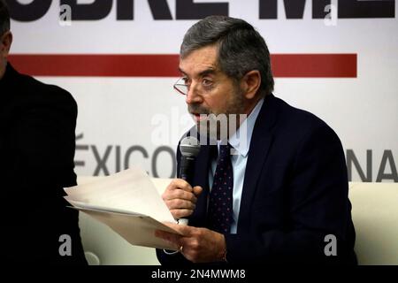 Mexico, Mexique. 8th févr. 2023. Le représentant du Mexique auprès de l'Organisation des Nations Unies, Juan RamÃ³n de la Fuente, à l'ouverture de la retraite de médiation "Amérique latine et Caraïbes" au Ministère des affaires étrangères de Mexico. Crédit : ZUMA Press, Inc./Alay Live News Banque D'Images