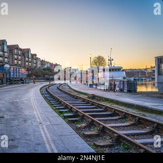 Bristol, Angleterre - 20 janvier 2023 : vue du Wapping Railway Wharf à Bristol, Angleterre Banque D'Images