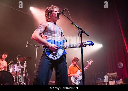 Manchester, Royaume-Uni. 08th févr. 2023. Ashton Hardman-le Cornu, Caleb Harper, Kieran Lama et Peppa Lane du groupe Spacey Jane se produit au Ritz de Manchester en O2 lors de leur tournée de 2023. 2023-02-08. Credit: Gary Mather/Alay Live News Credit: Gary Mather/Alay Live News Banque D'Images