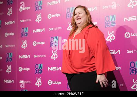 Madrid, Espagne. 08th févr. 2023. Itziar Castro participe au photocall pour "la Liga Music Experience" à Platea Madrid à Madrid. Crédit : SOPA Images Limited/Alamy Live News Banque D'Images