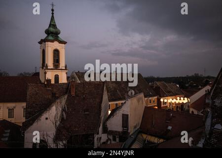 Szentendre, vue panoramique depuis Templom ter. Hongrie Banque D'Images