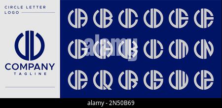 Collection de simple cercle lettre V logo design vecteur. V modèle de lettre. Illustration de Vecteur