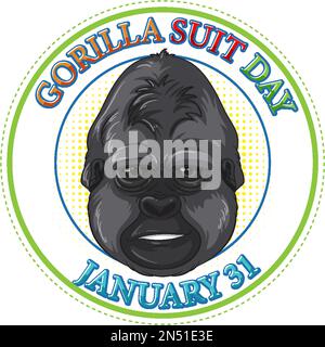 Illustration de la bannière nationale Gorilla suit Day Illustration de Vecteur