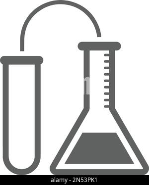 Chimie, icône de laboratoire est isolée sur fond blanc. Utilisation à des fins graphiques et de conception de sites Web ou à des fins commerciales. Fichier EPS vectoriel. Illustration de Vecteur