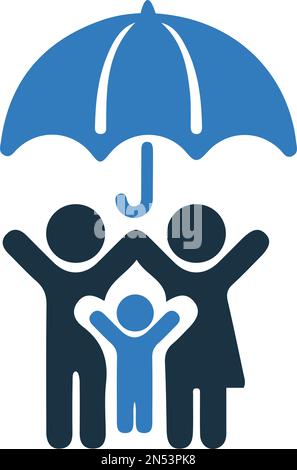 Protection, icône assurance vie. Design élégant et vecteur entièrement modifiable pour les projets commerciaux, les supports d'impression, le Web ou tout type de conception. Illustration de Vecteur