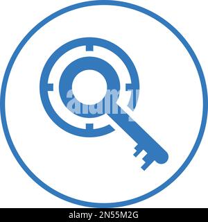 Le libellé clé, icône de cible, est isolé sur fond blanc. Utilisation à des fins graphiques et de conception de sites Web ou à des fins commerciales. Fichier EPS vectoriel. Illustration de Vecteur