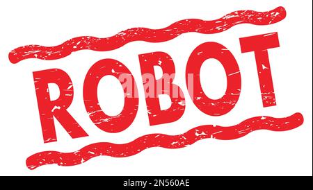 Le texte ROBOT écrit sur le signe d'estampillage des lignes rouges. Banque D'Images