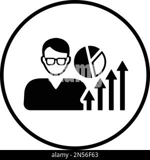 Icône personnel, statistiques, analyse - fichier EPS vectoriel modifiable simple. Illustration de Vecteur