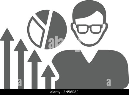 Icône personnel, statistiques, analyse - fichier EPS vectoriel modifiable simple. Illustration de Vecteur