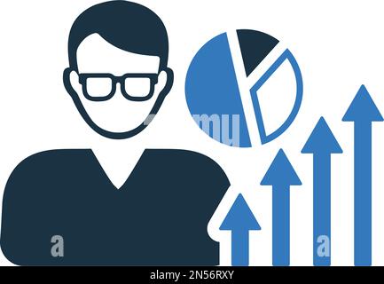 Icône personnel, statistiques, analyse - fichier EPS vectoriel modifiable simple. Illustration de Vecteur