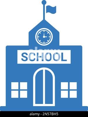 École, icône de bâtiment - fichier EPS vectoriel. Utilisation parfaite pour les supports d'impression, le Web, les images de stock, l'utilisation commerciale ou tout type de projet de conception. Illustration de Vecteur