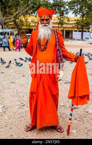 Sadhu, Saint-homme, Rajasthan, Inde Banque D'Images