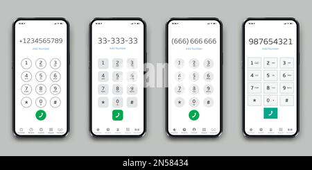 Clavier téléphonique d'interface. Claviers avec chiffres et lettres pour smartphones. Illustration vectorielle. Illustration de Vecteur