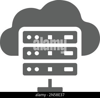 Icône stockage, cloud, hôte - fichier EPS vectoriel modifiable simple. Illustration de Vecteur
