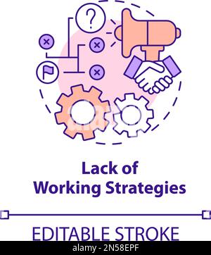 Absence de l'icône de concept de stratégies de travail Illustration de Vecteur