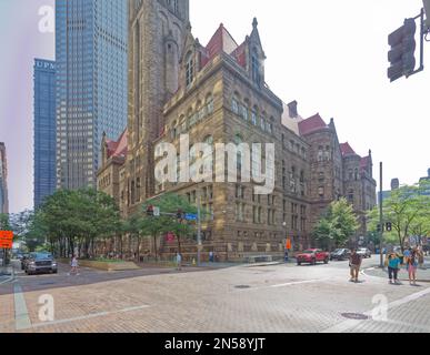 Le palais de justice et la prison du comté d’Allegheny, sur Grant Street à Pittsburgh, figurent parmi les plus importants monuments architecturaux de Pennsylvanie. Banque D'Images