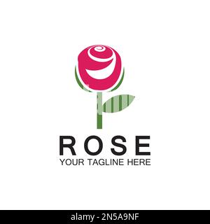 Logo rose fleur vecteur icône illustration design Illustration de Vecteur