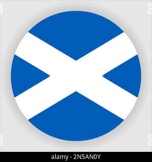 Scotland Flat Rounded Flag Icon Button Vector Illustration de Vecteur