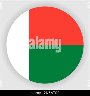 Madagascar drapeau plat arrondi icône bouton Vector Illustration de Vecteur
