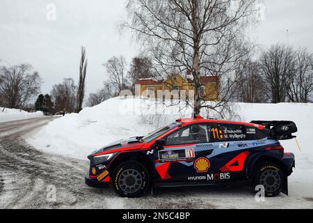 Umeå 20230209 Thierry Neuville, Belgique / Martijn Wydaeghe, Belgique, Hyundai i20 N Rally1 Hybrid, lors du Shakedown/test de jeudi devant les Swedis Banque D'Images