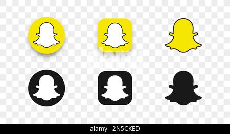 Collection d'icônes de logo Snapchat dans un style différent. Icônes de réseau social. Illustration vectorielle Illustration de Vecteur