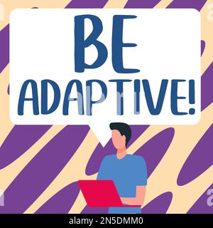 Le texte montrant l'inspiration doit être adaptatif. Le concept d'entreprise fait la différence en étant spécial et flexible Banque D'Images